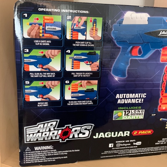 Buzz-Bee Toys - Air Warriors - 2x Jaguar Dart Blasters with Auto Advance - (New) - Picture 5 of 7